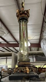 Vintage Glass Cylinder Table Lamp