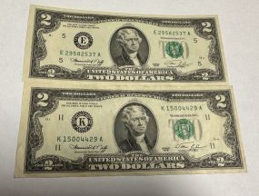 Two 1976 Two Dollar Notes