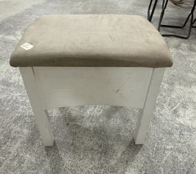 White Storage Stool