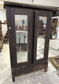 Antique Empire Style Two Door Armoire