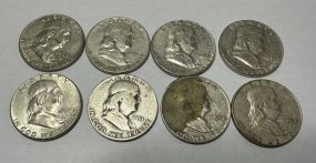 8 Franklin Half Dollars