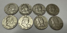 8 Franklin Half Dollars