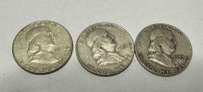 3 Franklin Half Dollars