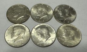 6 1964 Kennedy Half Dollars