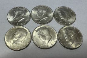 6 1964 Kennedy Half Dollars