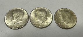 3 1964 Kennedy Half Dollars