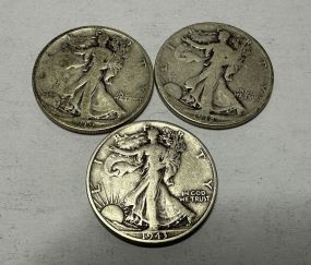 3 Standing Liberty Half Dollars