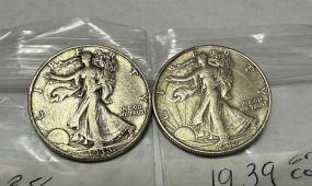 1938 and 1939 Standing Liberty Half Dollars