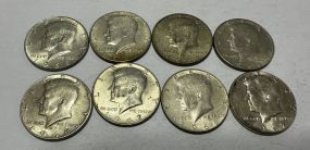 8 Kennedy Half Dollar 40% Silver