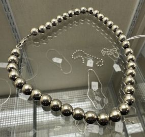 Italy .925 Chain Navajo Pearls Sterling Beads