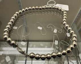 Italy .925 Chain Navajo Pearls with Sterling Beads