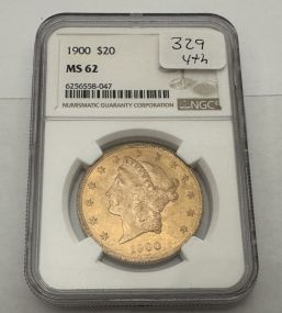 1900 MS 62 $20 Liberty Head Double Eagle Gold Coin