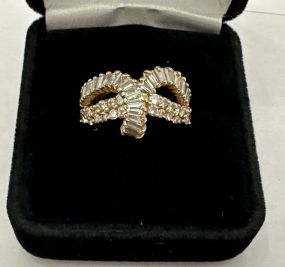 18Kt Yellow Gold Diamond Ring Size: 6.25; Appraised.