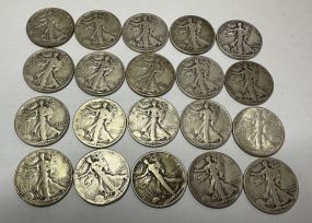 20 1940's Walking Liberty Half Dollars
