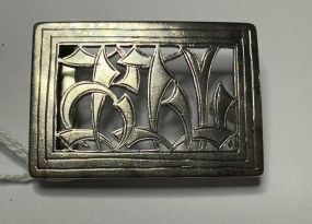 Vintage Sterling Buckle with Unique Lettering