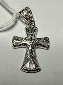 .925 Large Carved Cross Pendant