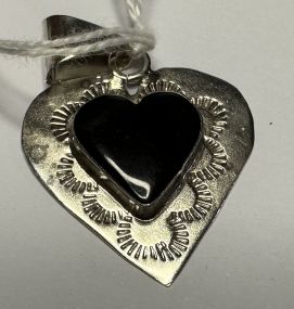 .925 Mexico Heart Pendent with Onyx