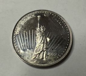 1980 Symbol of Freedom Silver Trade Unit 31.1 Grams 1 Troy Ounce