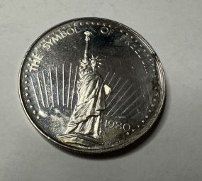 1980 Symbol of Freedom Silver Trade Unit 31.1 Grams 1 Troy Ounce