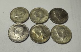 6 1964 Kennedy Half Dollars