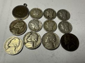 Mercury Dimes, Nickels, Indian head Penny