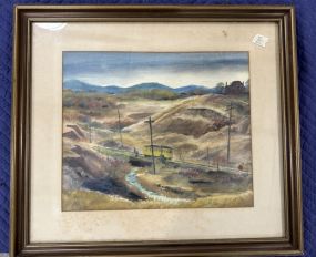 Karl Wolfe Signed Landscape Watercolor