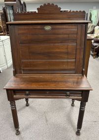 Antique Eastlake Oak Drop Front Plantation Desk