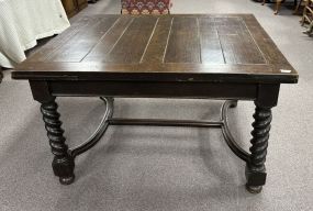 Antique English Barley Twist Oak Pub Table