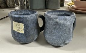 Two Blue Peter's Pottery Mugs