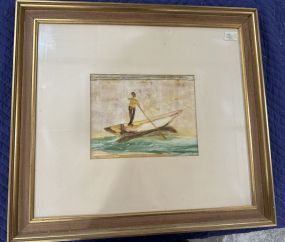 Edith Hart Watercolor of Venice Boater