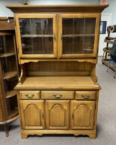 Late 20th Century Maple Hutch Cabinet