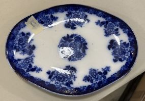 Waldorf Semi Porcelain England Flower Blue Platter