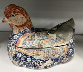 Chinese Vintage Porcelain Covered Chicken