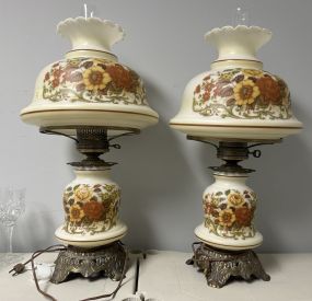 Pair of Vintage Victorian Stye Globe Parlor Lamps