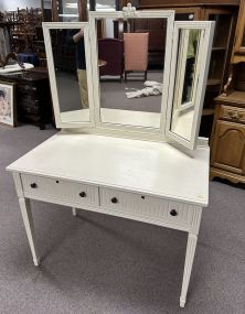 French Provincial White Painted Vanity
