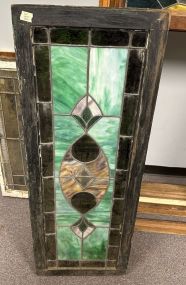 Vintage Stained Leaded Glass Panel