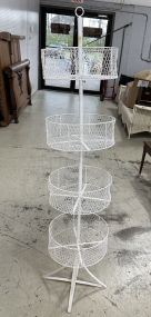 White Four Tier Metal Display Rack