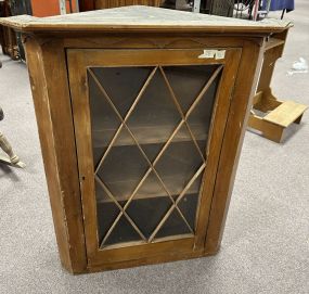 Primitive American Hanging Corner Display Cabinet