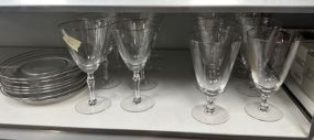 Set of Fostoria Engagement Crystal Stemware and Plates