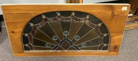 Vintage Stained Leaded Glass Window Panel