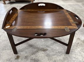 Cherry Chippendale Style Butler's Coffee Table