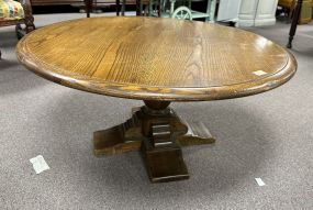 Late 20th Century Round Oak Coffee Table