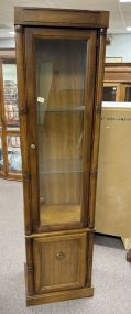 1980's Cherry Narrow Display Cabinet