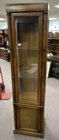 1980's Cherry Narrow Display Cabinet