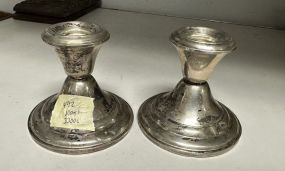 Two Frank Whiting Weighted Sterling Candle Holders