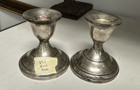 Two Fisher Weighted Sterling Candle Holders