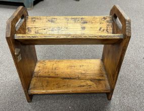 Primitive Style Wood V Slot Stand