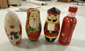 Four Christmas Russian Nesting Dolls