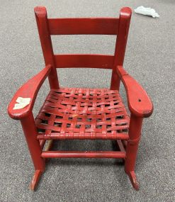 Red Painted Childs/Doll Rocker