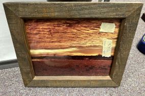 Wood Framed Lake Photograph